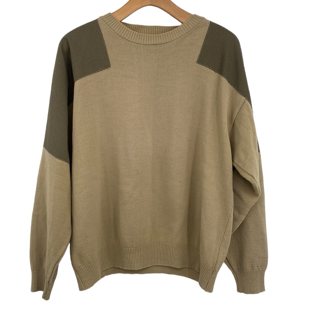 Vintage‎ RainSwetter Golf Sweater Men Large Tan Brown Water Repellent Pullover